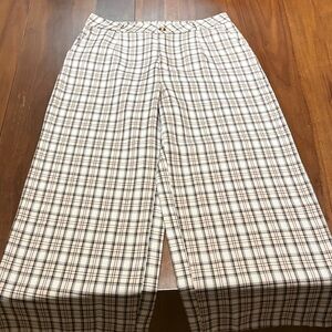 Source Unknown Plaid Wide Leg Pants - Cream and Black